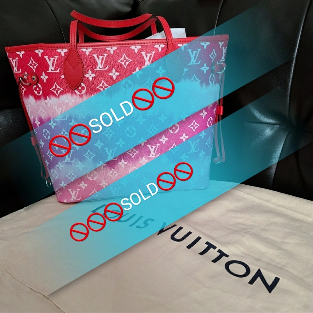 🚫SOLD 🚫Louis Vuitton Escale ROUGE NEVERFULL MM - Picture 1 of 8